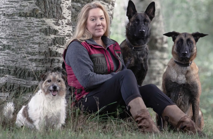 Angelique met haar honden Angelique met haar honden